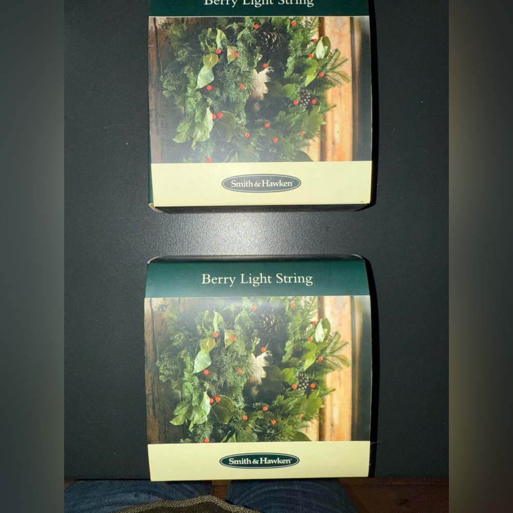 Smith & Hawken Festive Greenery Light String Read wreath lights